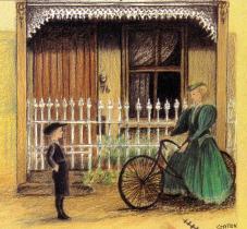 My Place 1898 railings and Miss Miller detail